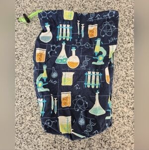 Handmade Drawstring Science Print Bag